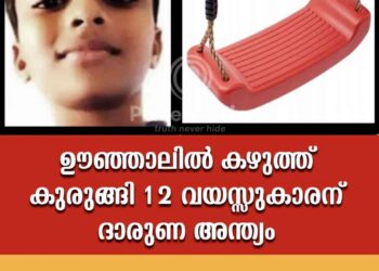 വയനാട്ടിൽ ഉഞ്ഞാലിൽ കഴുത്ത് കുടുങ്ങി 12 വയസുകാരന് ദാരുണാന്ത്യം