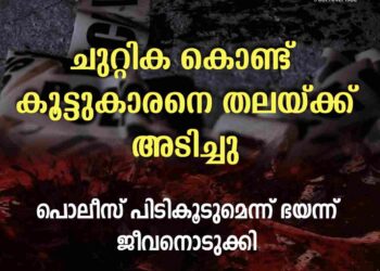 ചുറ്റിക കൊണ്ട് പലതവണ സുഹൃത്തിൻ്റെ തലയ്ക്ക് അടിച്ചു: പിന്നാലെ പൊലീസ് പിടികൂടുമെന്ന് ഭയന്ന് ജീവനൊടുക്കി