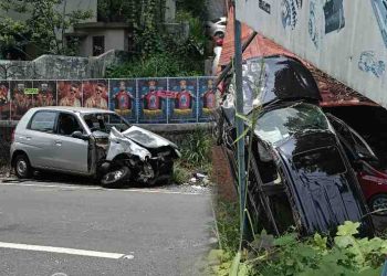 കോട്ടയം താഴുത്തങ്ങാടി കൊശവളവിൽ വാഹനാപകടം