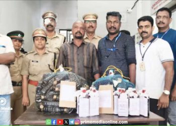 ഡ്രൈ ഡേ വ്യാപാരത്തിനായി കായലിൽ ഒളിപ്പിച്ച 101 കുപ്പി മദ്യം പിടിച്ചെടുത്തു; അര ലിറ്ററിന് 600 രൂപ.
