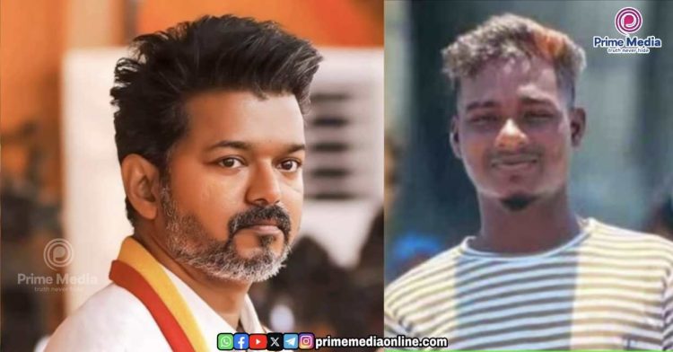 കരൂർ സംഭവത്തിൽ വിജയ്ക്കെതിരെ കേസെടുക്കണമെന്നാവശ്യപ്പെട്ടു പോസ്റ്റർ ഒട്ടിച്ച യുവാവ് മരിച്ച നിലയിൽ