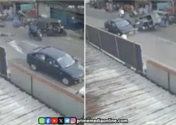 നിയന്ത്രണം വിട്ട ഓട്ടോറിക്ഷ റോഡരികിലെ കടയും തകർത്തു, എതിരെ വന്ന വാഹനങ്ങളിൽ ഇടിച്ചു. ഡ്രൈവർക്ക് പരിക്ക്.