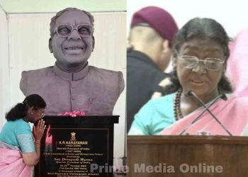 കെ.ആർ. നാരായണന്റെ പ്രതിമ രാജ്ഭവനിൽ രാഷ്ട്രപതി അനാച്ഛാദനം ചെയ്തു.