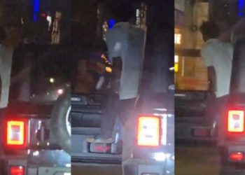 ഓടുന്ന കാറിലിരുന്ന് റോഡിലേക്ക് മൂത്രമൊഴിച്ച് യുവാവ്; സംഭവത്തിൽ പോലീസ് കേസെടുത്തു..