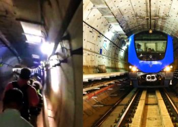 തുരങ്കത്തിനുള്ളിൽ കുടുങ്ങി ചെന്നൈ മെട്രോ ട്രെയിൻ